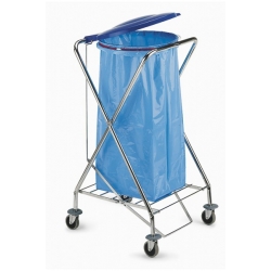 Wózek na odpady 1x120l chromowany TTS Round Dust 120L  z pokrywą, składany  #4020